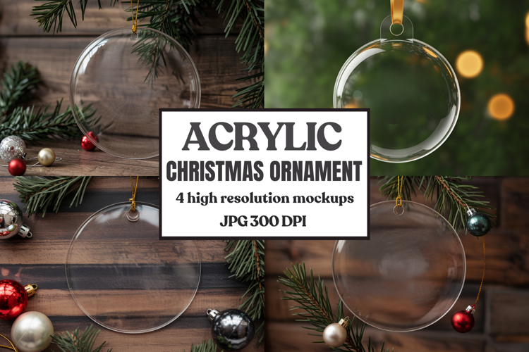Acrylic Christmas Ornament Mockup , christmas ornament mocku