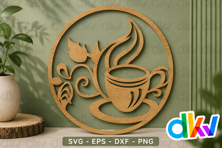 Coffee Cup SVG Laser Cut File