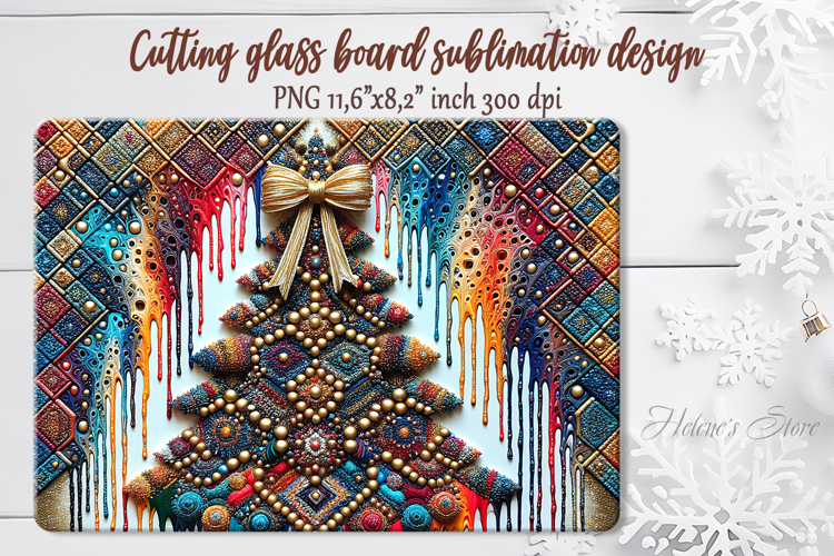 Christmas tree cutting board sublimation design|Cute kitchen