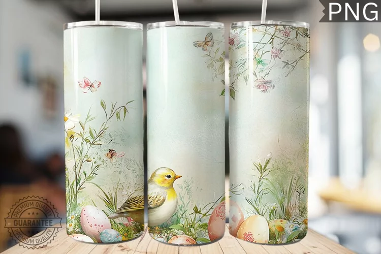 Spring Easter Tumbler Wrap - High Quality 300 Dpi