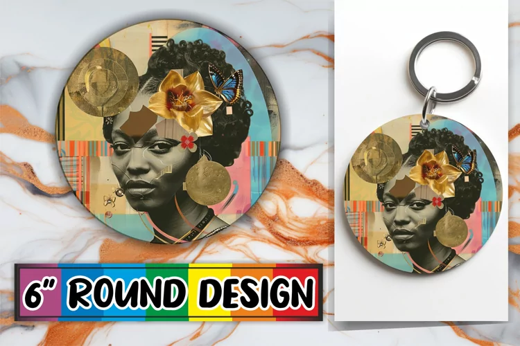 Artistic Black Woman Wrap Sublimation Tumbler Design PNG
