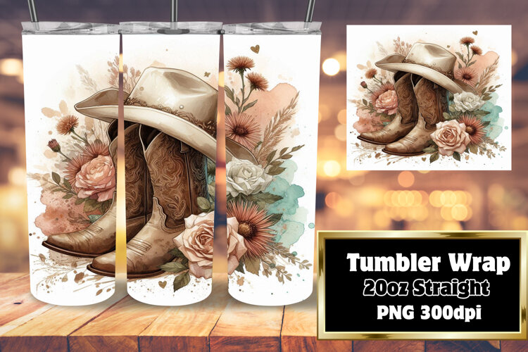 BOLD 20oz Tumbler Artwork for Sublimation , Western example image 1