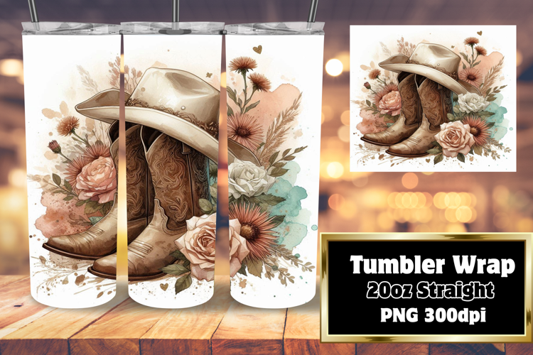 BOLD 20oz Tumbler Artwork for Sublimation , Western