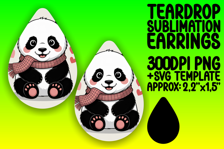 Whimsical Teardrop Earrings Design PNG , Valenines Animals