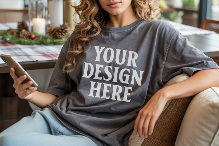 Pepper Christmas Comfort Colors 1717 T-shirt Mockup
