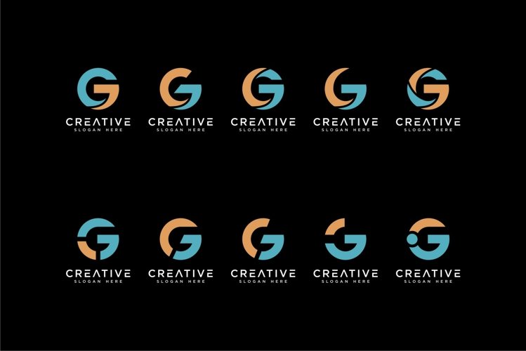 set of letters g logo design vector example image 1