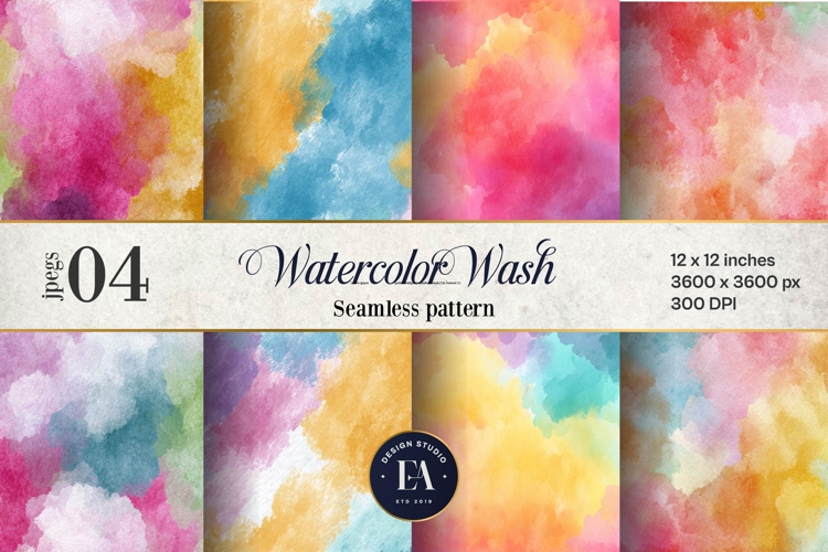 Watercolor Wash Digital Paper | Seamless Rainbow Texture