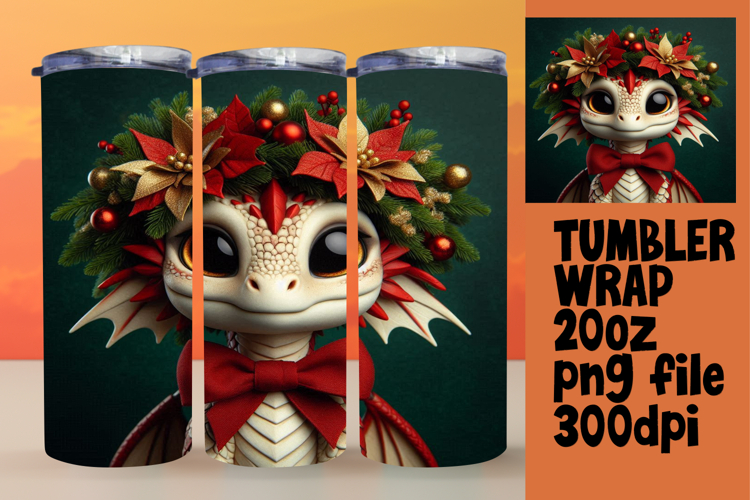 Sublimation Designs for 20oz Tumbler , Dragon