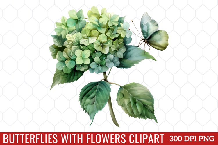 Butterflies With Flowers Clipart