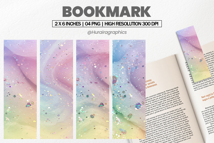 Pastel Rainbow Bookmark PNG, Bookmark Sublimation