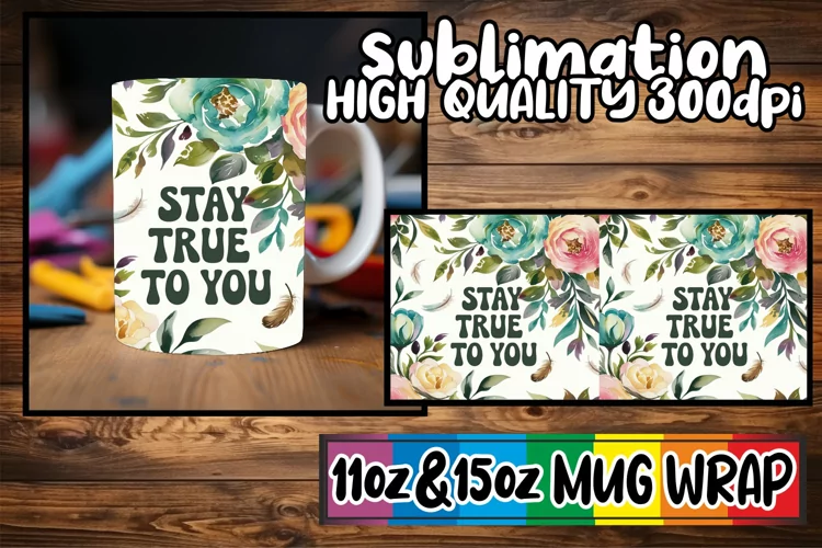 Joyful adventures 11oz 15oz sublimation wrap, Flower Quote