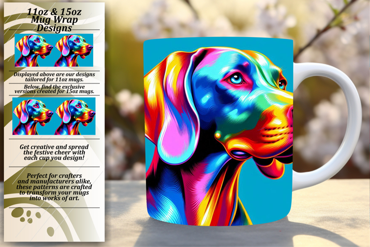 Festive 11oz Mug Wrap Png Artwork , Dog