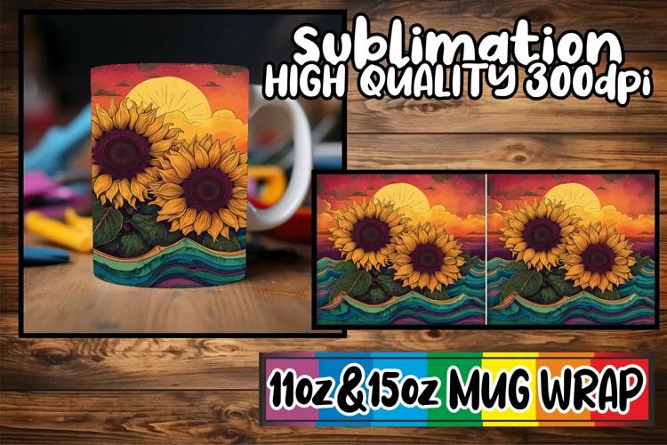 Spring Garden Nostalgia: Vintage Mug Wrap Sublimation
