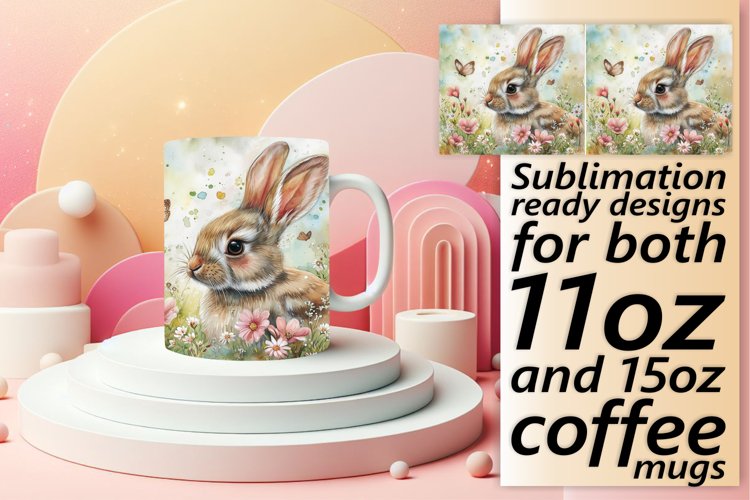 Easter Bunny Elegance: Whimsical Mug Sublimation