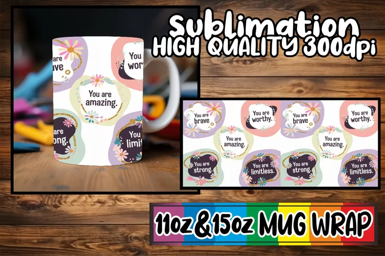 Sunshine bliss sublimation mug wrap, Quote