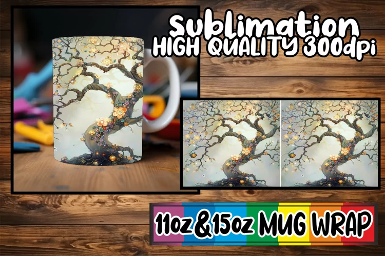 Blossom Meadows Mug Sublimation Wrap - Sublimation 11oz 15oz