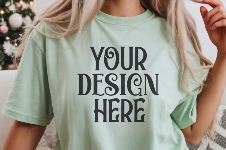 Bay Comfort Colors 1717 Christmas Mockup, CC 1717 example image 1
