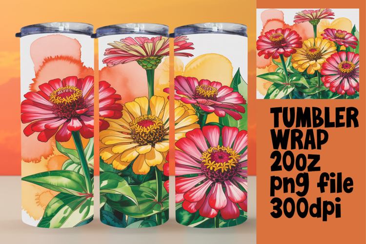 20oz Tumbler Template for Unique Gifts , Flowers