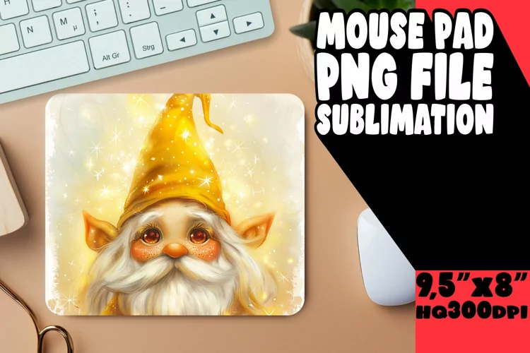 Enchanted Forest: Gnome Mouse Pad Design Sublimation