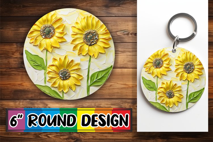 Elegant Bloom Serenity: 3D Circle Design Sublimation example image 1
