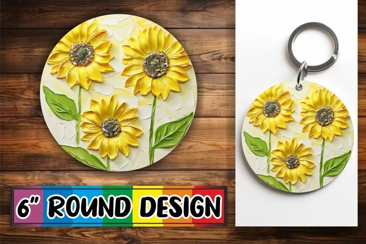 Elegant Bloom Serenity: 3D Circle Design Sublimation