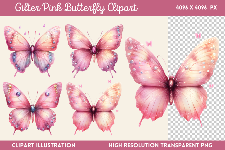 Pink Butterfly Clipart Image 22