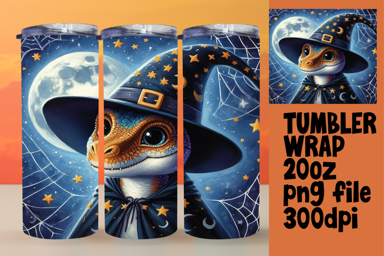 Playful 20oz Tumbler Template , Halloween Dino