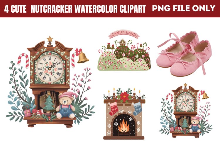 Cute Nutcracker Watercolor Clipart PNG