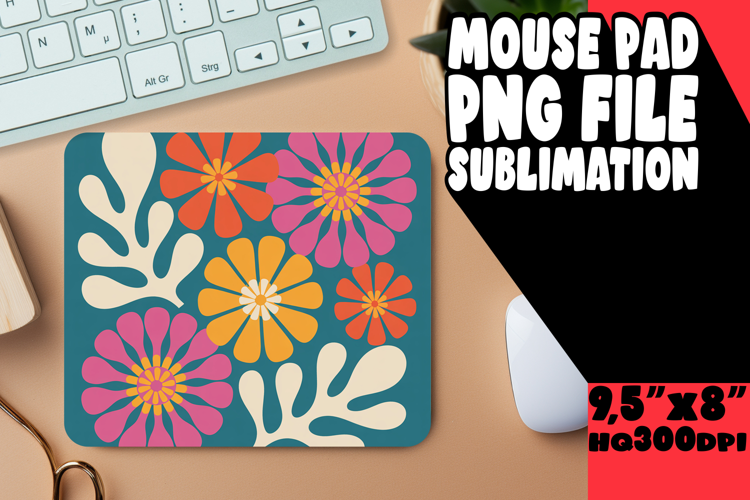 Joyful Mouse Mat Design Sublimation, Flowers