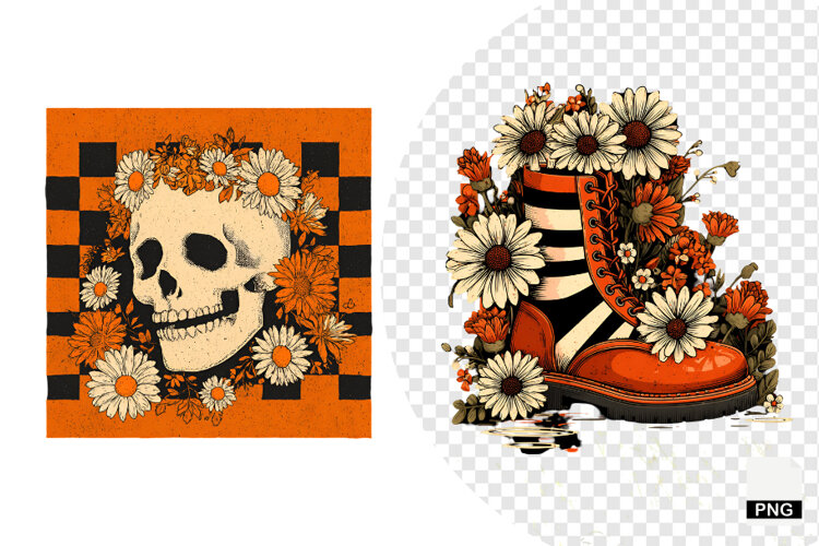 Retro Halloween Clipart example image 1