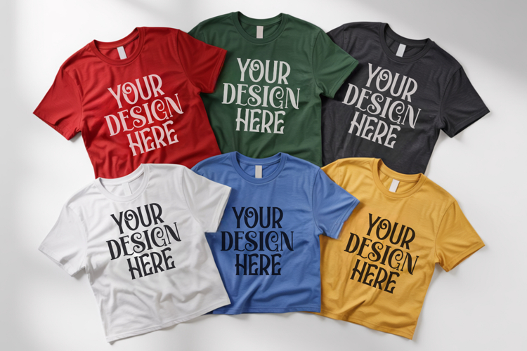 Christmas Family Matching Shirt Mockup | Cozy Boho Flat Lay