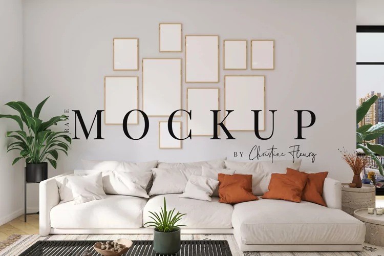 Modern Boho Gallery Wall Frame Mockup