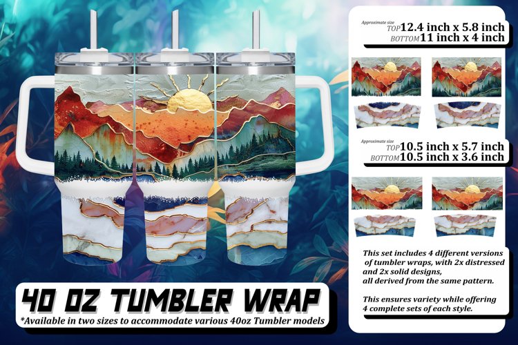 Golden Garden Path Tumbler Wrap Design: Glitter Sublimation