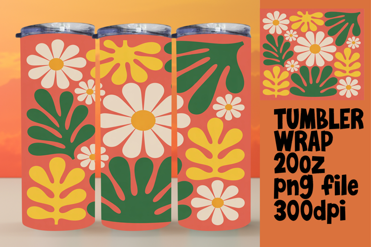 RADIANT 20oz Tumbler Wrap , Flowers