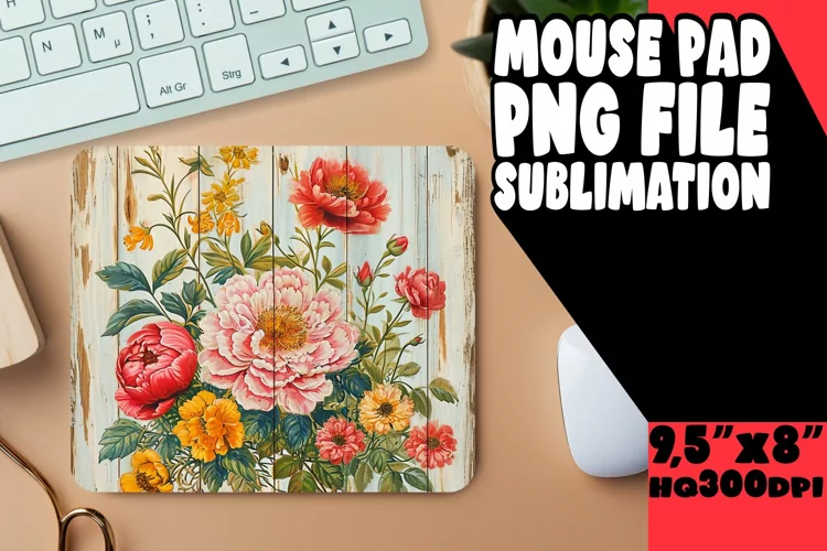 Retro Blossom Sublimation Mouse Pad