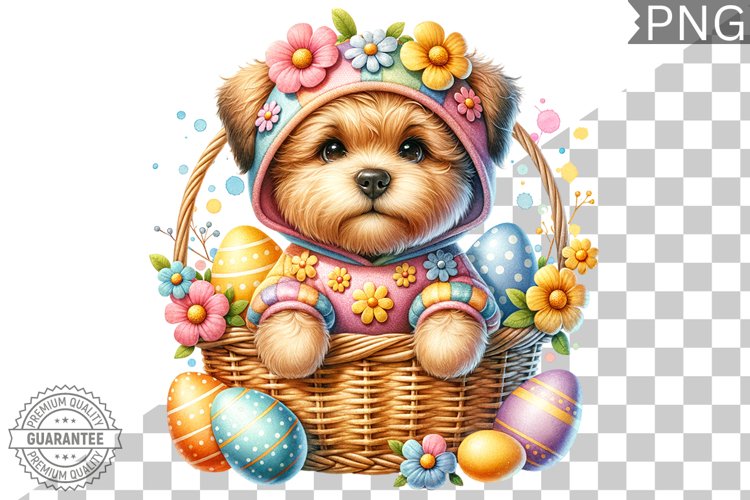 Easter Dog Sublimation - Easter Clipart PNG Design