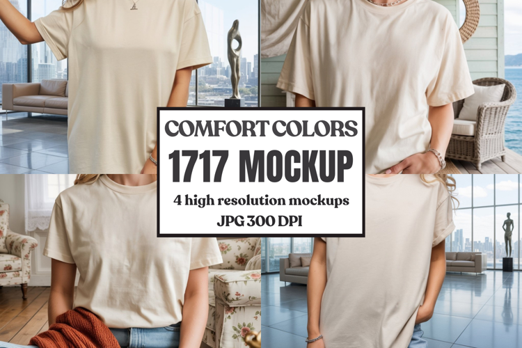 Comfort Colors 1717 Yellow T-Shirt Mockup