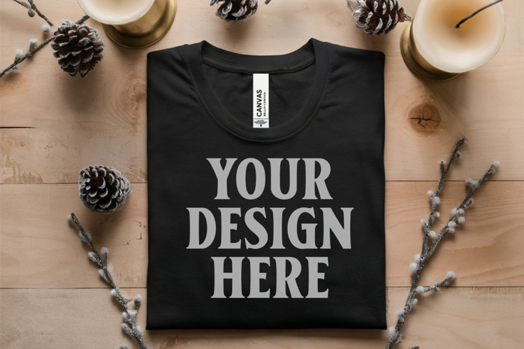 Black Tshirt Mockup Image 23