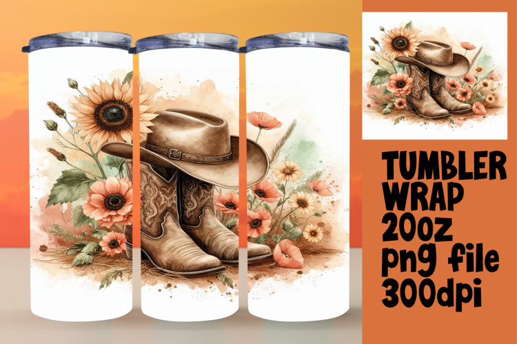 FRESH 20oz Tumbler Wrap for Personalization , Western