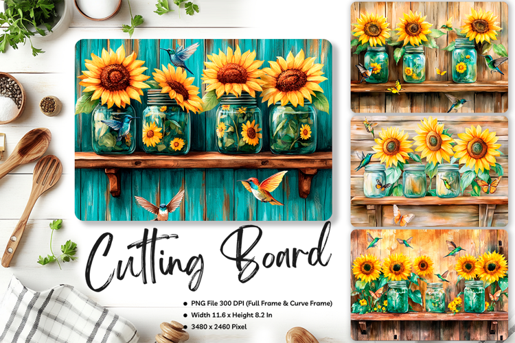 Sunflower Cutting Board Kitchen Chopping Board Sublimation