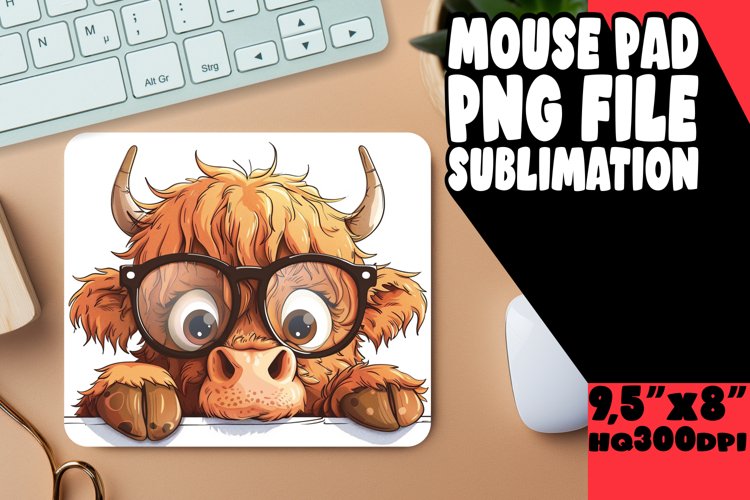 Farmyard Friend Mouse Pad Cute Peekaboo Cow