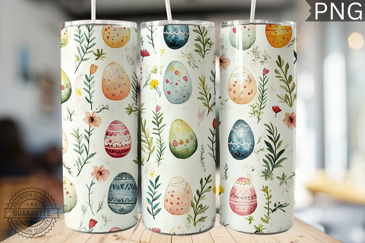 Spring Easter Tumbler Wrap - High Quality 300 Dpi