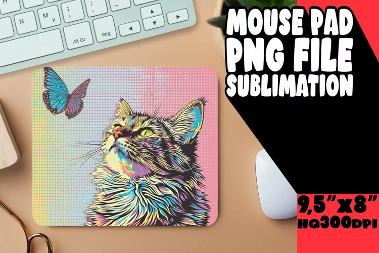 Cute Cat Theme Mouse Pad