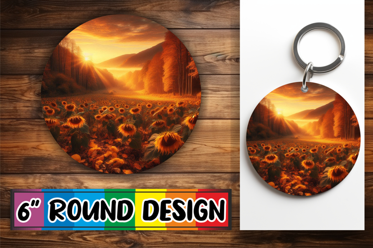 Cheerful Car Coaster Circle PNG, Autumn