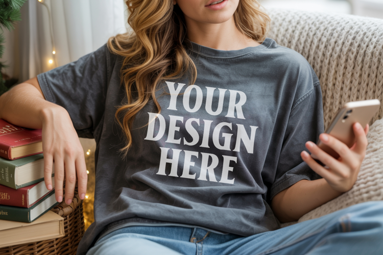 Pepper Christmas Comfort Colors 1717 T-shirt Mockup