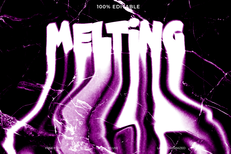 Abstract Melting Text on a Marble Background