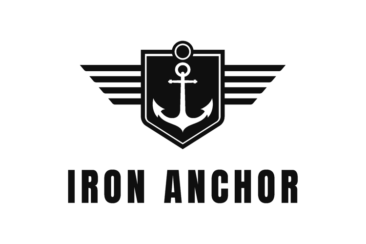 Iron Anchor Winged Shield Logo - Majestic Maritime Security