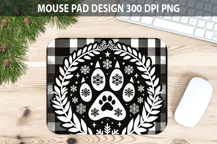 Christmas Dog Paws Mouse Pad Sublimation - Animal PNG Design
