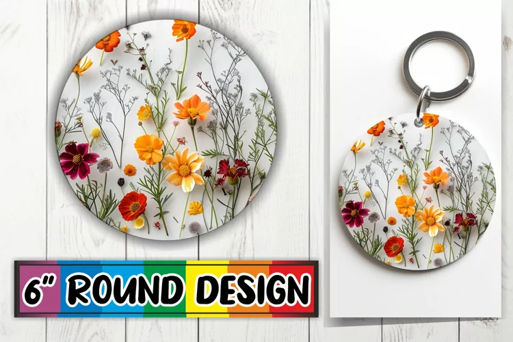 Spring Sensation Design Circle - Sublimation Charm Round