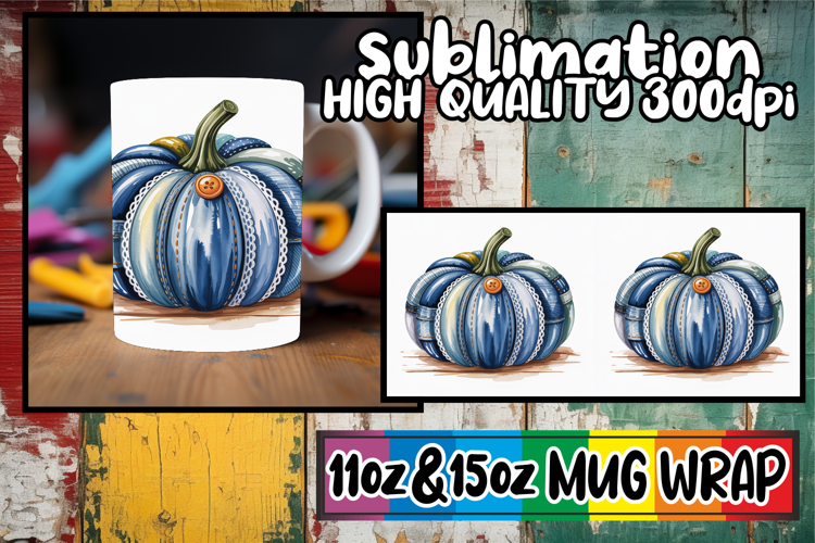 Enchanted days 11oz 15oz sublimation wrap, Pumpkin Watercolo